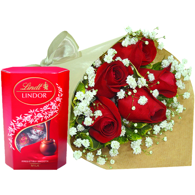Buqu� Rosas Vermelhas com Lindt